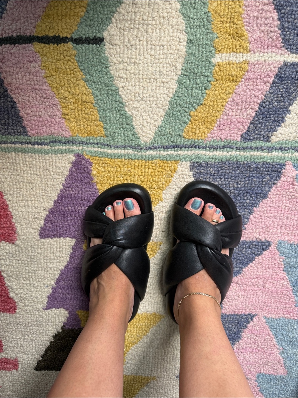 Marni Black Knotted Leather Slide Sandals - Picture 5 of 6